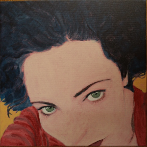 Selfie painting, acrylic, 12" square Selfie painting, acrylic, 12" square